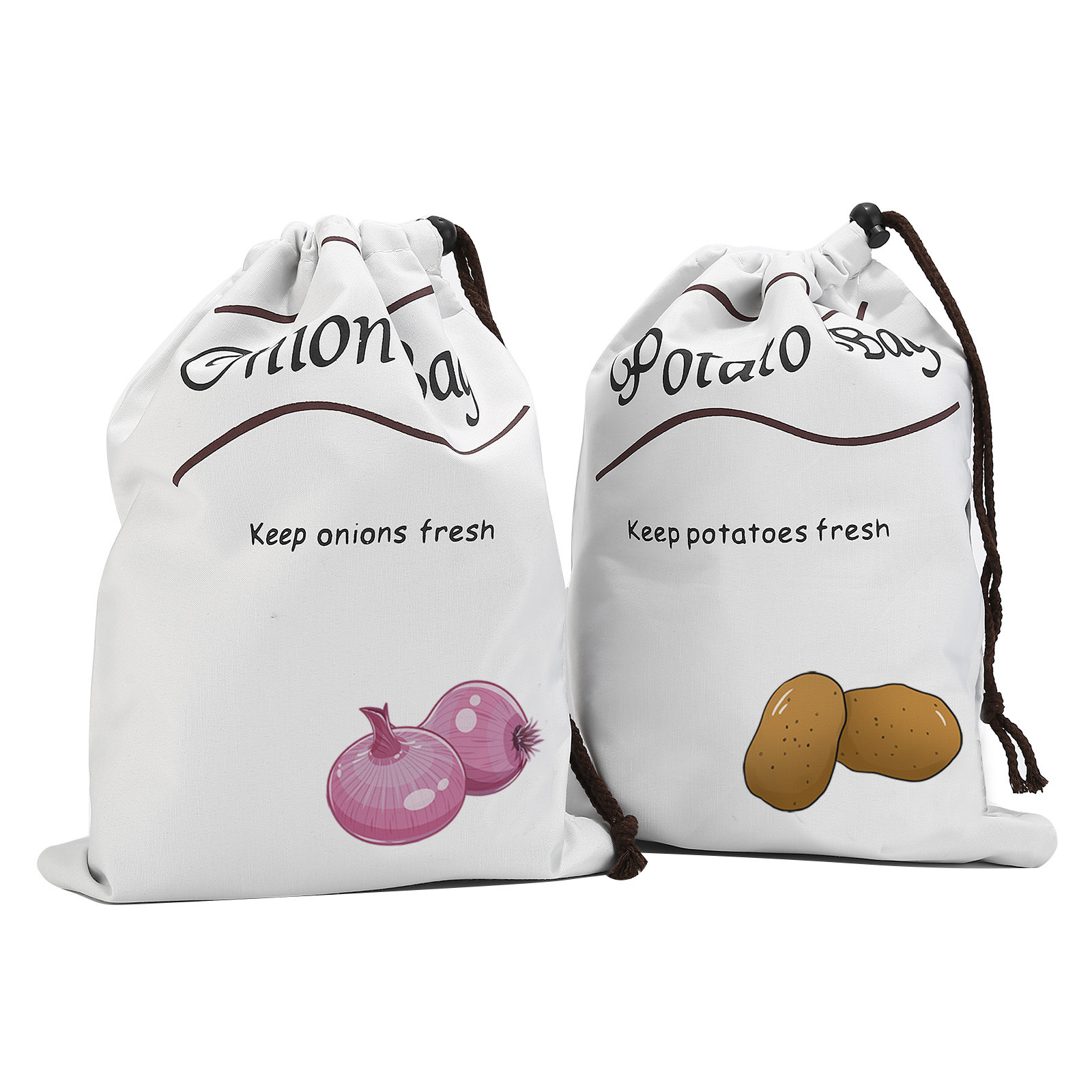 Food Storage Roots - 2개 재사용 가능한 채소 보관 가방