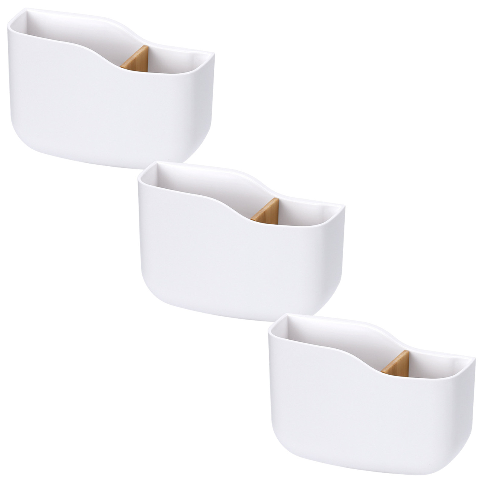 Food Storage Rack - 3개입 리모컨 홀더 벽걸이 정리함 대나무