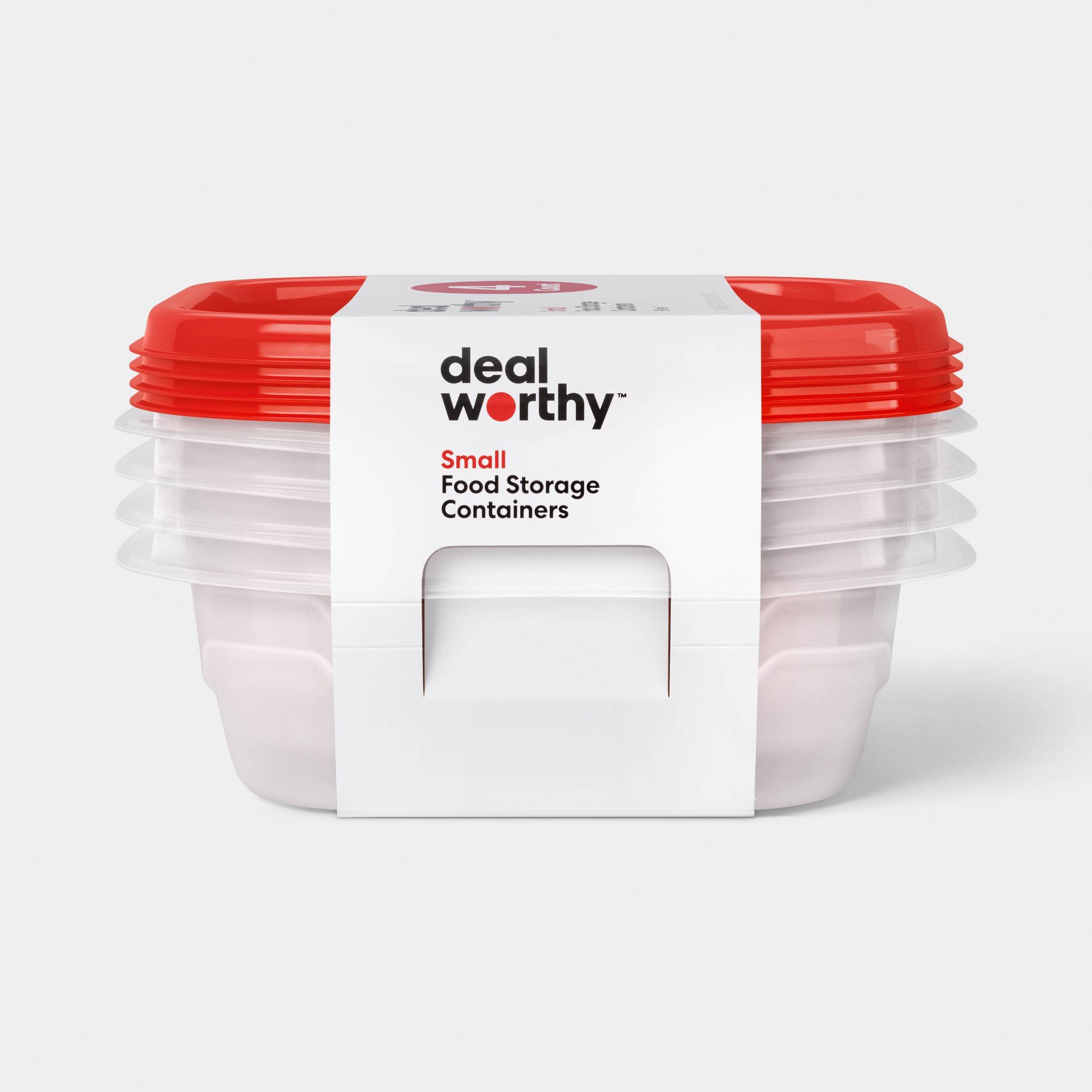 Food Storage Meal Prep - 4개의 작은 사각형 식품 보관 용기(스냅