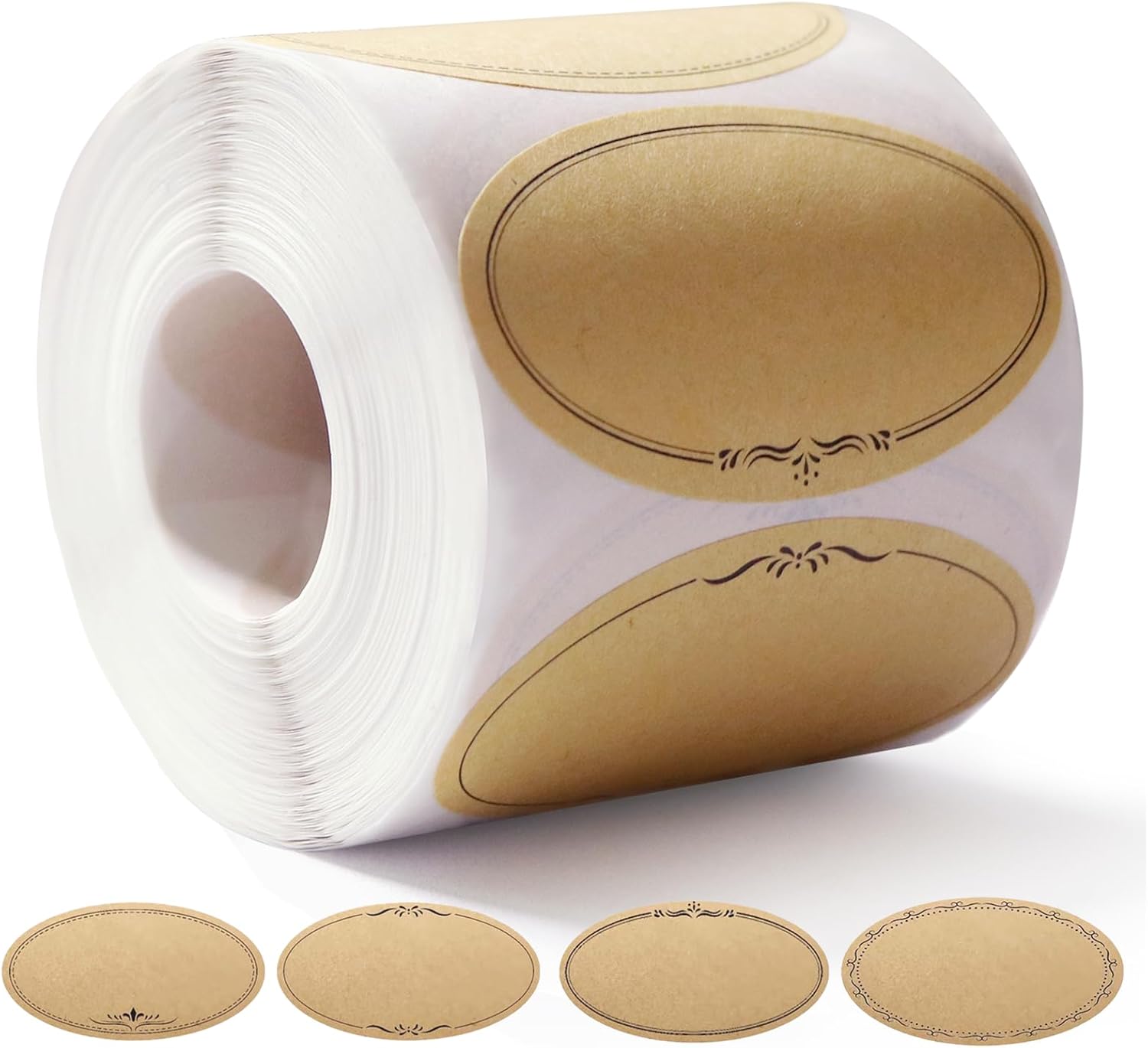 Food Storage Jar Labels - 메이슨병 라벨 500개, 2.5인치 타원형 크라프트지