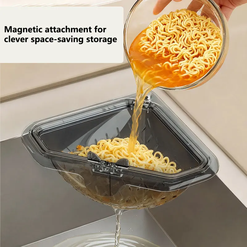 Food Storage Rack - 자석식 삼각형 싱크대 배수구 바구니 주방