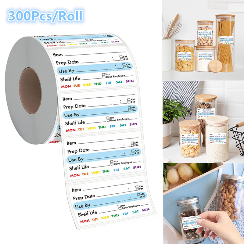 Food Storage Expiration Dates - 300Pcs/Roll 주방 날짜 식품 스티커 라벨