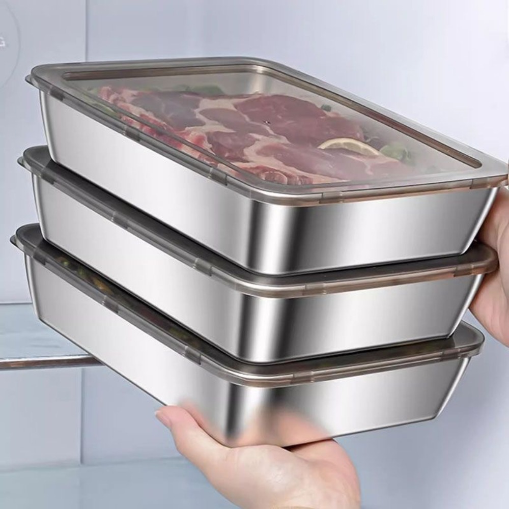 Food Storage Meal Prep - 식품 등급 스테인리스 스틸 서빙 트레이(뚜껑