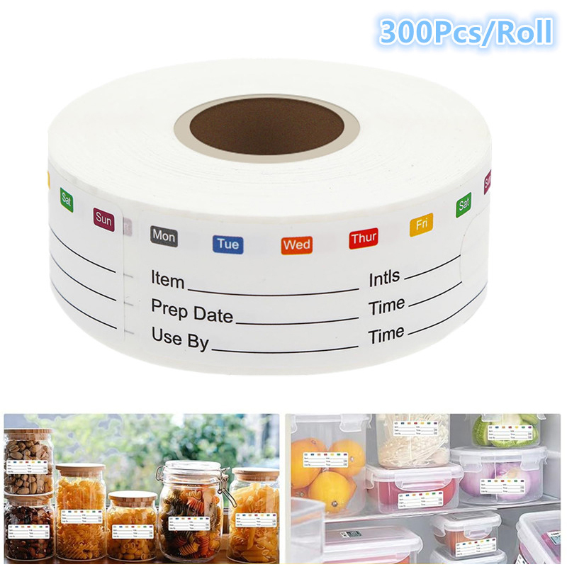 Food Storage Expiration Dates - 300Pcs/Roll 캔디 보관 유통기한 라벨 자체