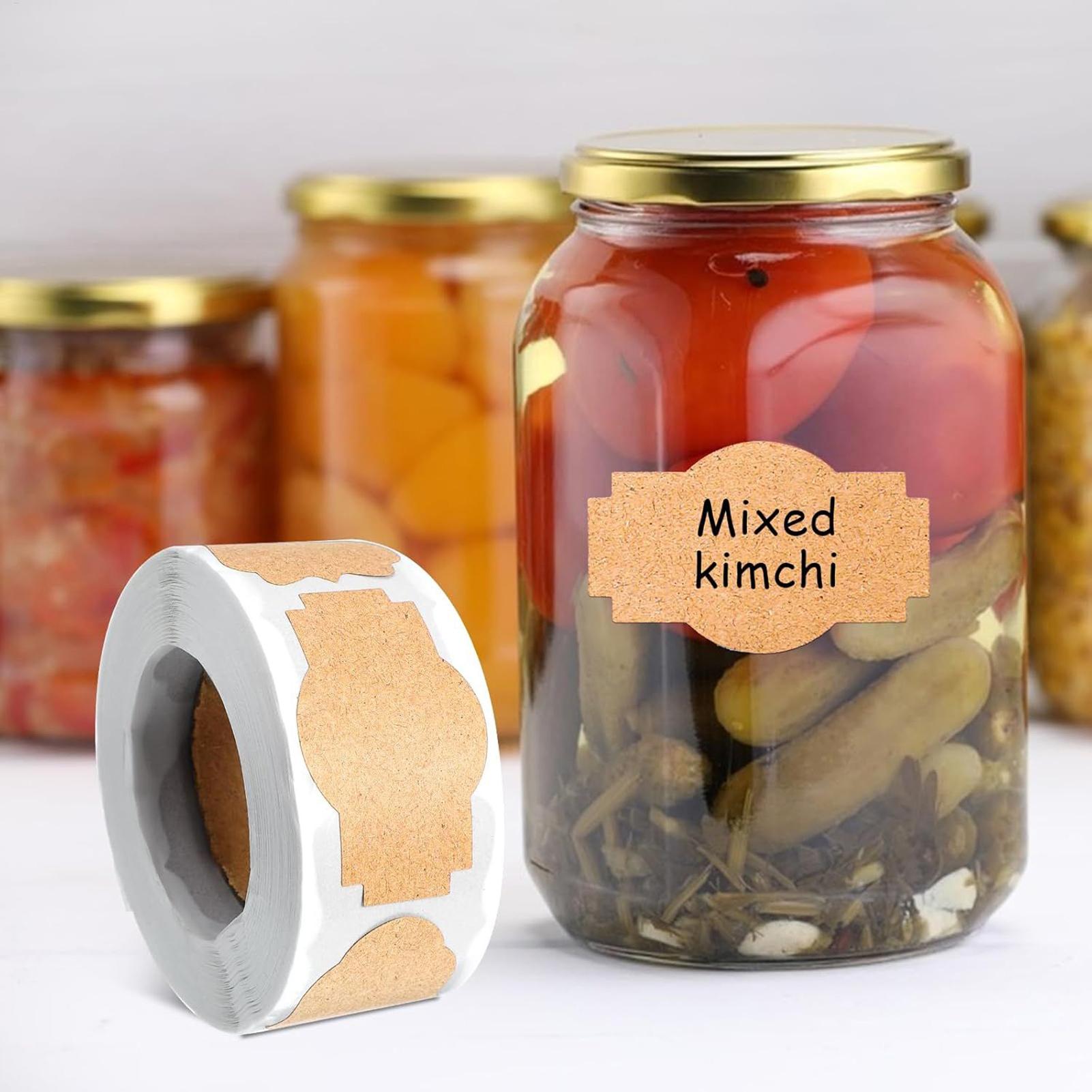 Food Storage Jar Labels - 300개 병 라벨 스티커 쓰기 가능한