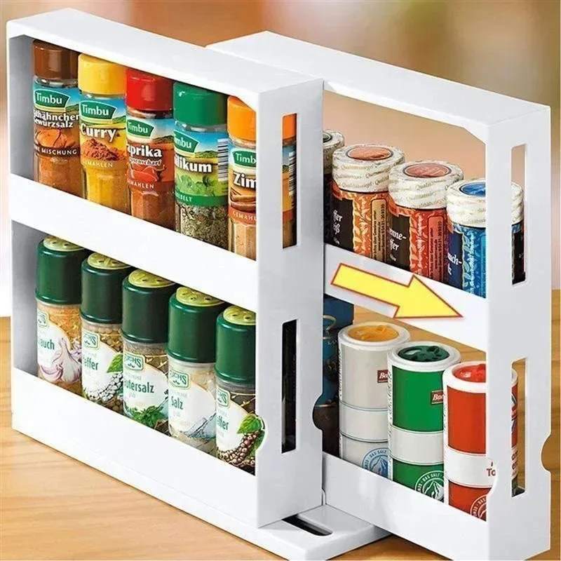 다용도 2단 회전식 향신료 보관대 양념통 정리대 주방  - Food Storage Shelving 리뷰 및 가격