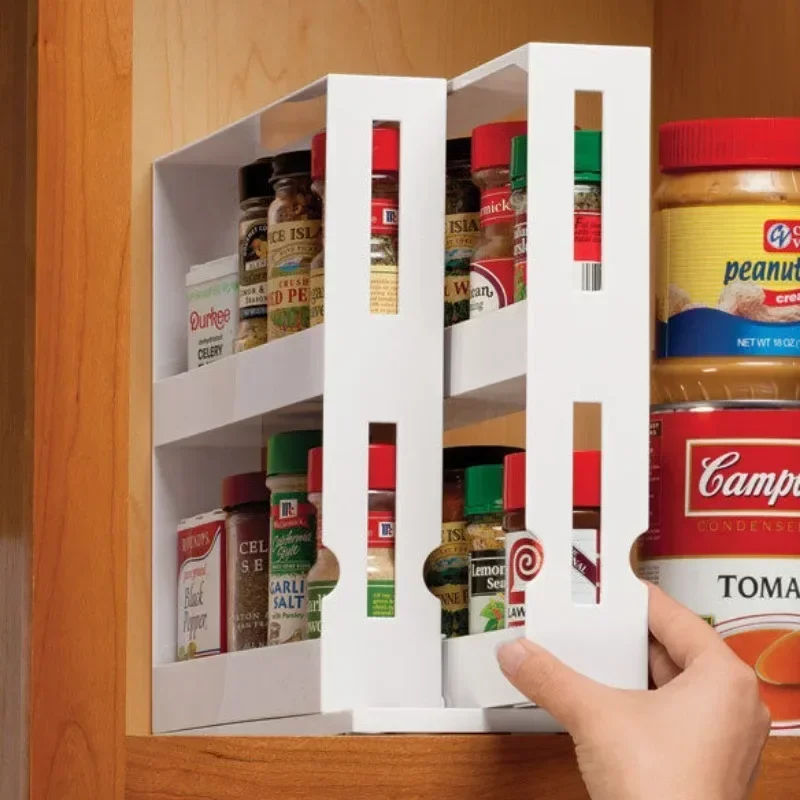 다용도 2단 회전식 향신료 보관대 양념통 정리대 주방  - Food Storage Shelving 리뷰 및 가격