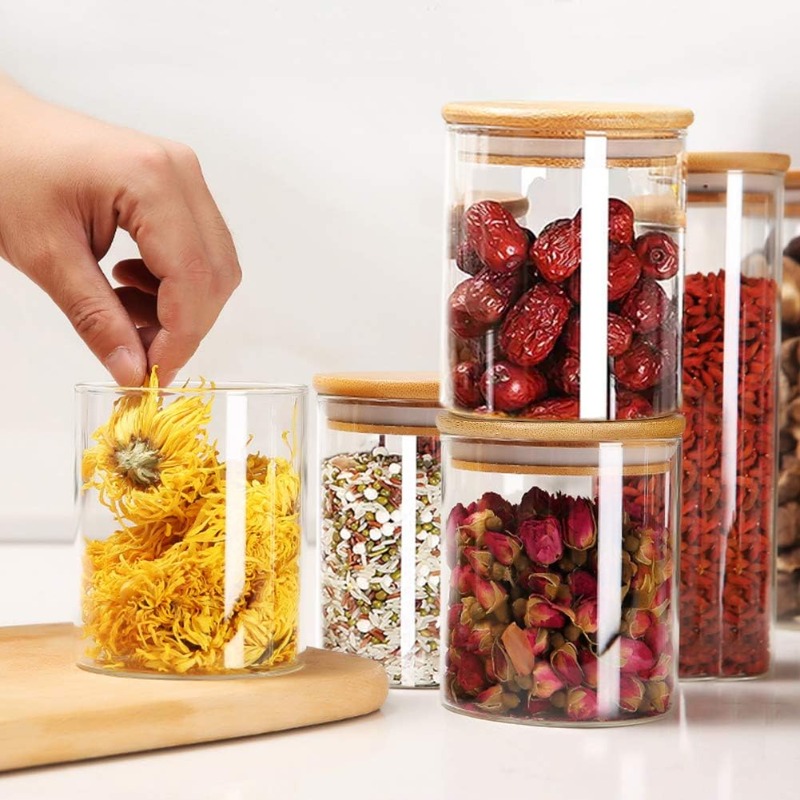 대나무 밀폐 뚜껑과 라벨이 있는 유리병 12개 세트,  - Food Storage Jar Labels 리뷰 및 가격