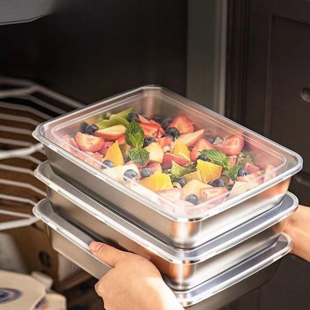 식품 등급 스테인리스 스틸 서빙 트레이(뚜껑 포함),  - Food Storage Meal Prep 리뷰 및 가격