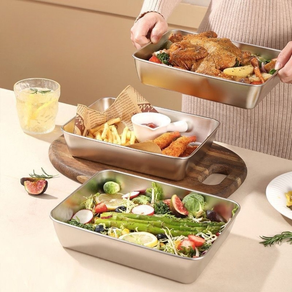 식품 등급 스테인리스 스틸 서빙 트레이(뚜껑 포함),  - Food Storage Meal Prep 리뷰 및 가격