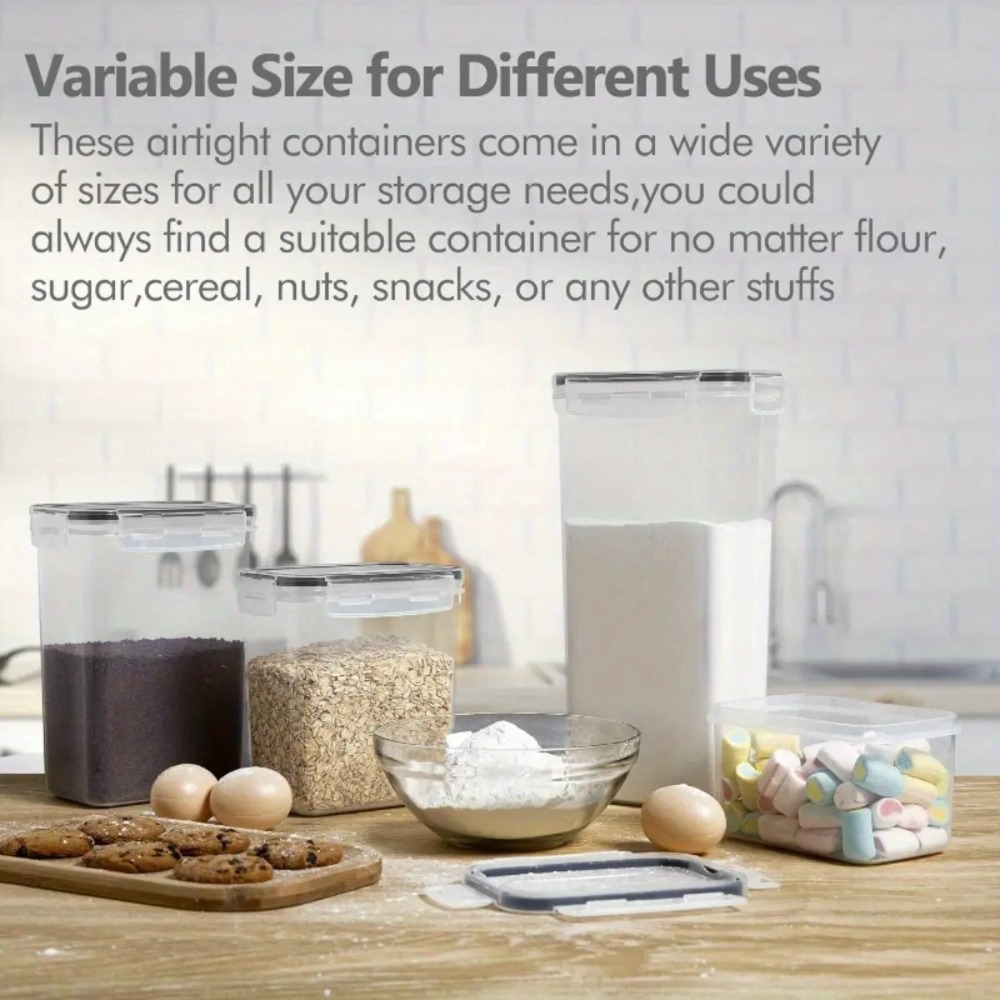 8개의 밀폐 식품 보관 용기 세트(뚜껑 포함) 플라스틱 - Food Storage Jar Labels 리뷰 및 가격