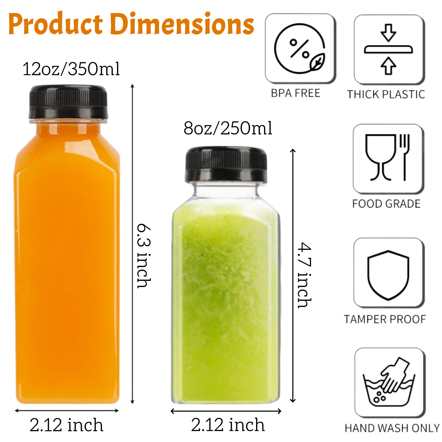 20-80pcs 플라스틱 주스 병 8/12oz 재사용  - Food Storage Jar Labels 리뷰 및 가격