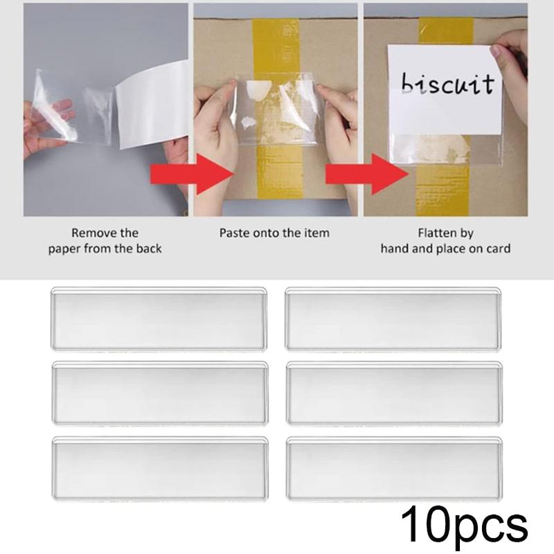 10Pcs 투명 PVC 접착식 선반 라벨 홀더 식료품  - Food Storage Jar Labels 리뷰 및 가격